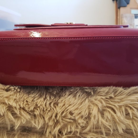 Giani Bernini Bark Patent Purse AND matching Wallet - Red - Picture 5 of 9